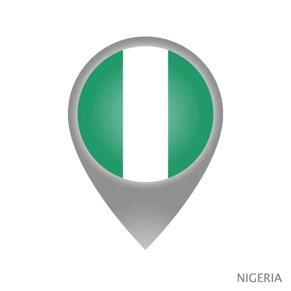 Puntero Mapa Con Bandera Nigeria Icono Puntero Colorido Para Mapa — Vector de stock