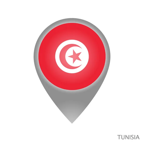 Mapa Ukazatel Vlajka Tuniska Barevné Ukazatele Ikona Pro Mapu Vektorové — Stockový vektor