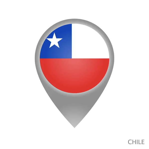 Puntero Mapa Con Bandera Chile Icono Puntero Colorido Para Mapa — Vector de stock