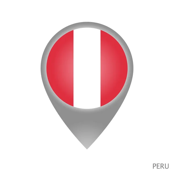 Kartenzeiger Mit Flagge Von Peru Buntes Zeiger Symbol Für Die — Stockvektor