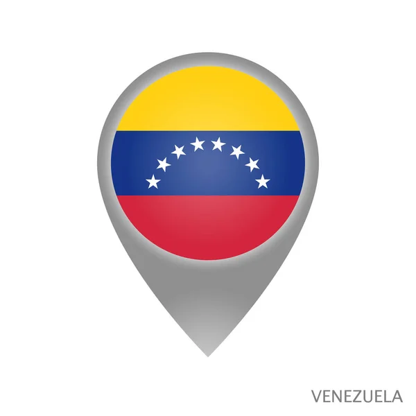 Harita Göstergesi Venezuela Bayrağı Ile Harita Için Renkli Işaretçi Simgesi — Stok Vektör