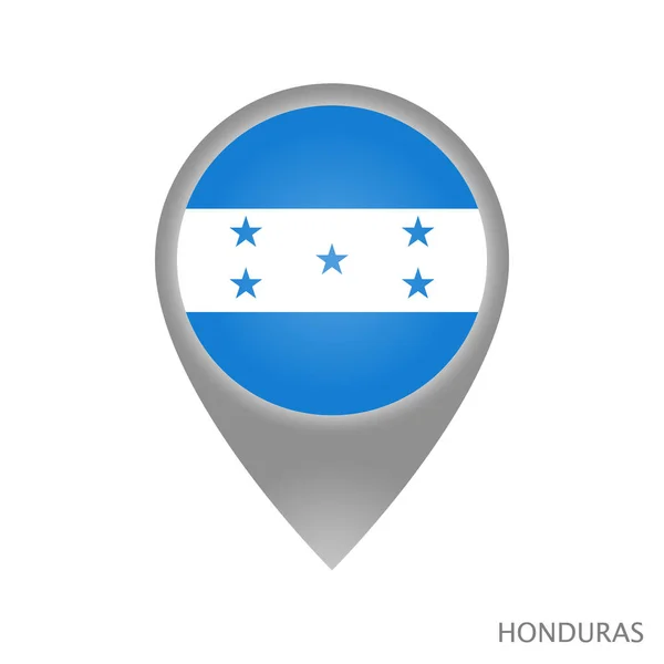 Mapa Puntero Con Bandera Honduras Icono Puntero Colorido Para Mapa — Vector de stock