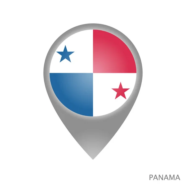 Puntero Mapa Con Bandera Panamá Icono Puntero Colorido Para Mapa — Vector de stock