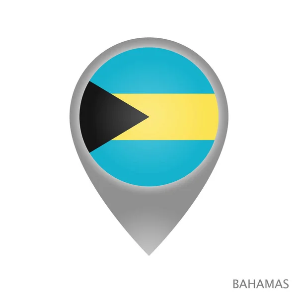 Harita Göstergesi Ile Bahamalar Bayrağı Harita Için Renkli Işaretçi Simgesi — Stok Vektör
