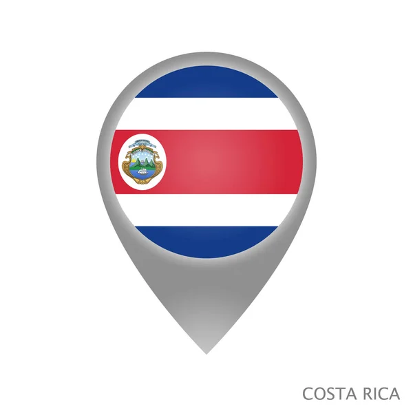 Kartenzeiger Mit Der Flagge Von Costa Rica Buntes Zeiger Symbol — Stockvektor