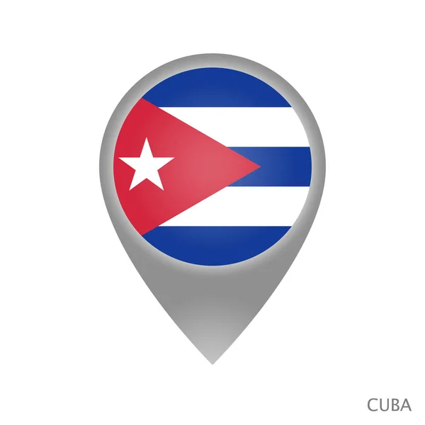 Harita Göstergesi Küba Bayrağı Ile Harita Için Renkli Işaretçi Simgesi — Stok Vektör