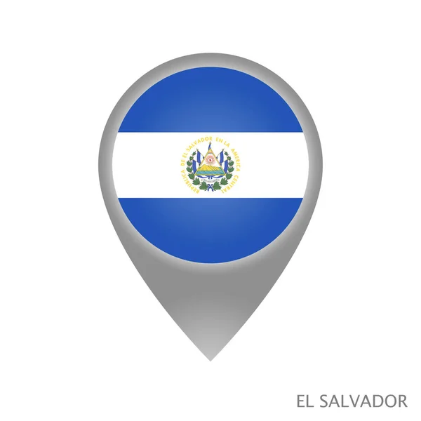 Şaretçi Salvador Bayrağı Ile Eşleyin Harita Için Renkli Işaretçi Simgesi — Stok Vektör