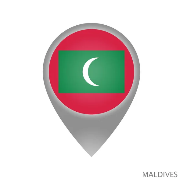 Mappa Puntatore Con Bandiera Delle Maldive Icona Puntatore Colorato Mappa — Vettoriale Stock
