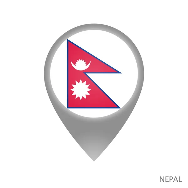 Mappa Puntatore Con Bandiera Del Nepal Icona Puntatore Colorato Mappa — Vettoriale Stock