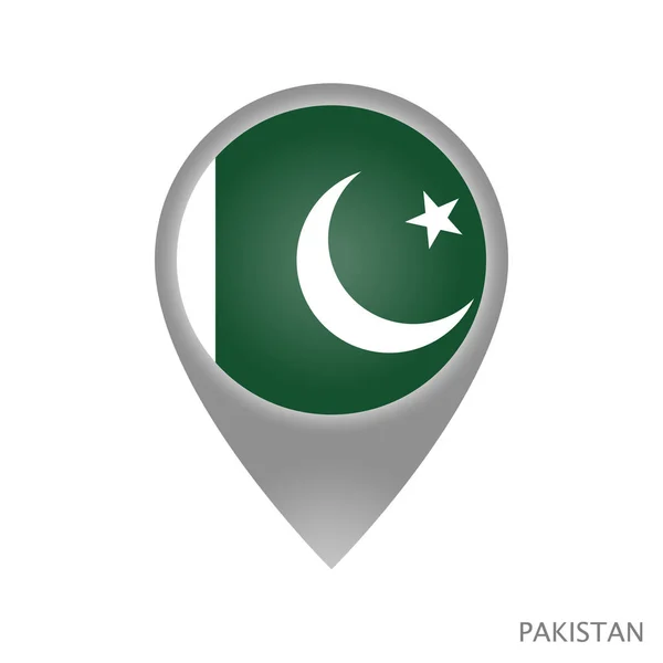 Puntero Mapa Con Bandera Pakistán Icono Puntero Colorido Para Mapa — Vector de stock