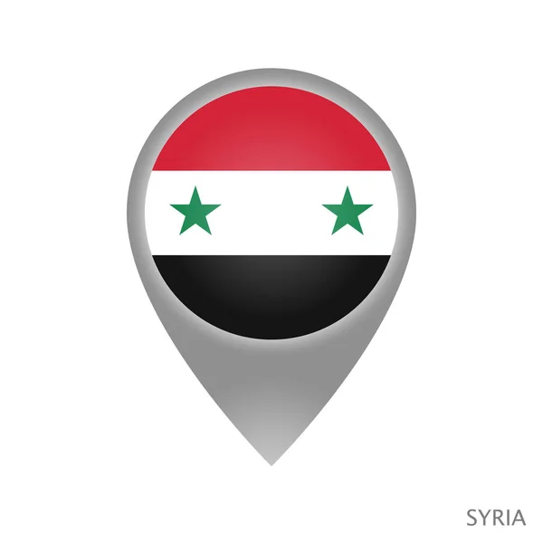 Mappa Puntatore Con Bandiera Della Siria Icona Puntatore Colorato Mappa — Vettoriale Stock