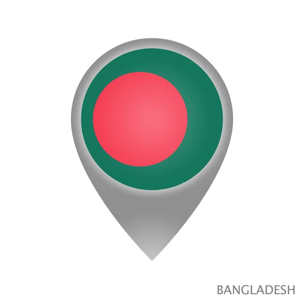 Mappa Puntatore Con Bandiera Del Bangladesh Icona Puntatore Colorato Mappa — Vettoriale Stock