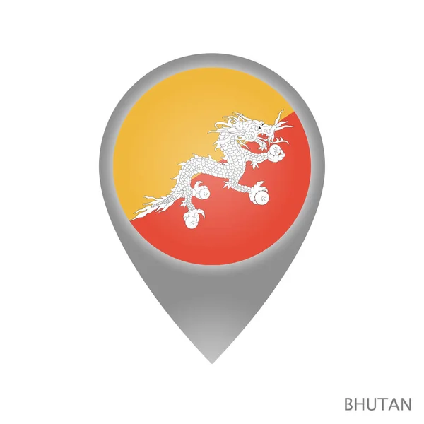 Puntero Mapa Con Bandera Bután Icono Puntero Colorido Para Mapa — Vector de stock