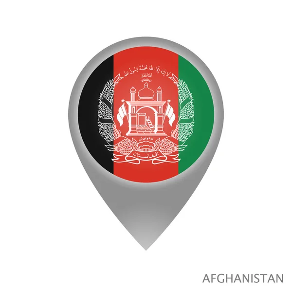 Puntero Mapa Con Bandera Afganistán Icono Puntero Colorido Para Mapa — Vector de stock