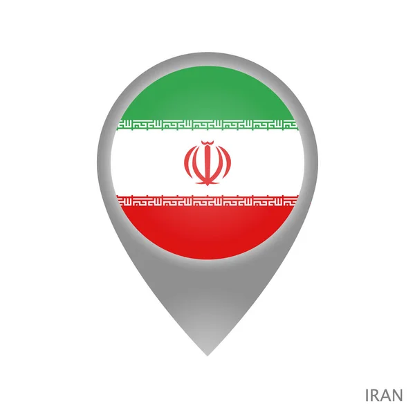 Puntero Mapa Con Bandera Irán Icono Puntero Colorido Para Mapa — Vector de stock