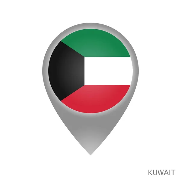 Puntero Mapa Con Bandera Kuwait Icono Puntero Colorido Para Mapa — Vector de stock