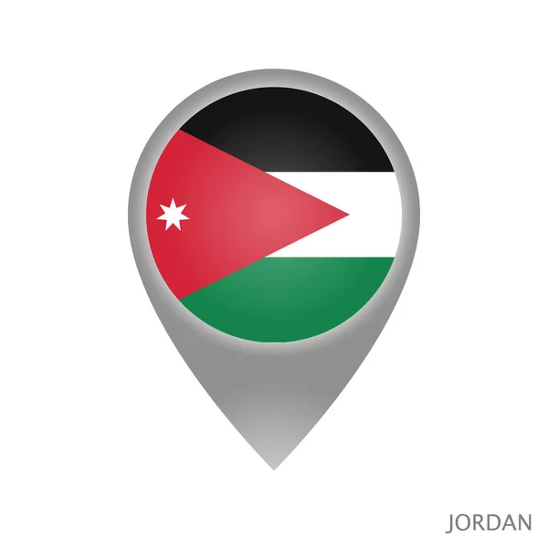 Puntero Mapa Con Bandera Jordania Icono Puntero Colorido Para Mapa — Vector de stock