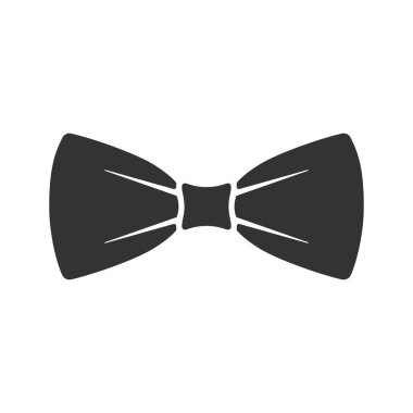 Siyah papyon ikonu. Düz dizaynlı beyaz arka planda izole edilmiş işaret papyonu. Vektör illüstrasyonu