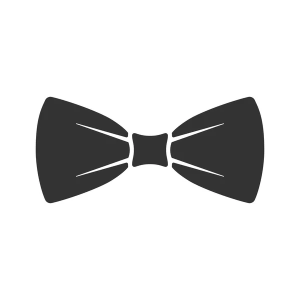 黒い蝶ネクタイのアイコン フラットデザインで白の背景に独立したサイン弓ネクタイ ベクターイラスト — ストックベクタ