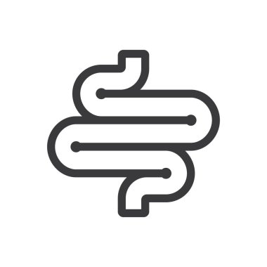 Bağırsak insan kutsal kişilerin resmi. Beyaz arka plan izole tıbbi sembolü. Vektör çizim