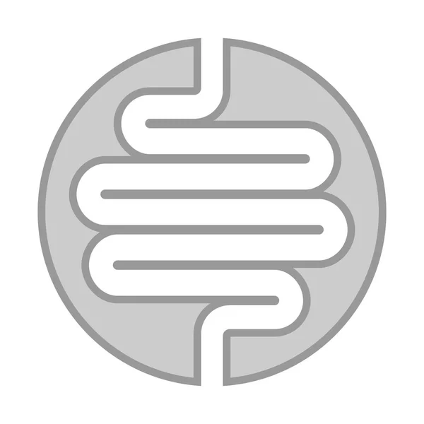 腸人間アイコン 白い背景の上の円で分離医療のシンボル ベクトル図 — ストックベクタ