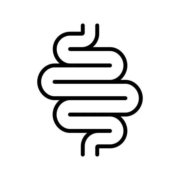 Icona Umana Intestinale Simbolo Medico Isolato Sfondo Bianco Illustrazione Vettoriale — Vettoriale Stock