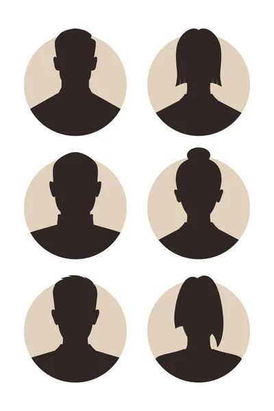 Set Signs Mens Womens Avatar Icons Male Female Silhouettes Profiles Stock Vector