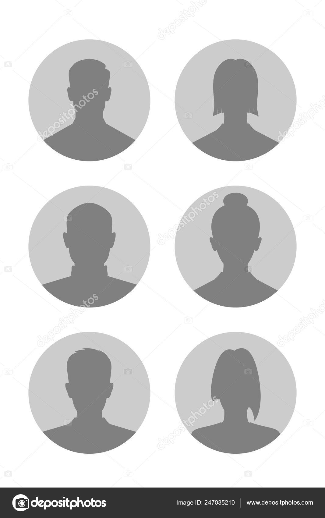 Set Of Avatar Or User Icons. Vector Illustration. Silhouette Of