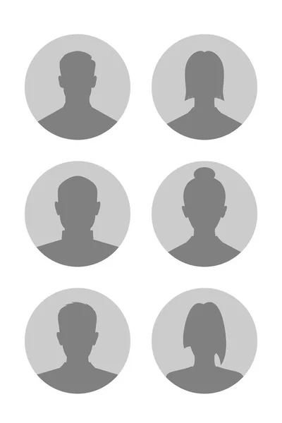 Set Signs Mens Womens Avatar Icons Male Female Silhouettes Profiles Vector Graphics