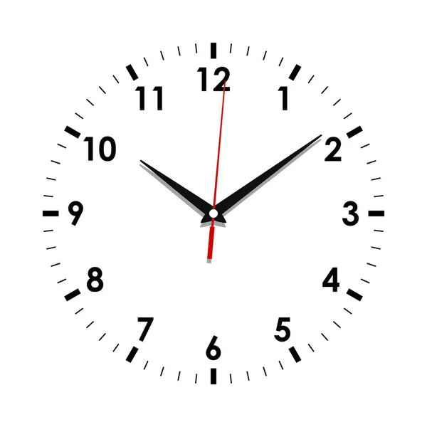 Klok Gezicht Icoon Symbool Horloge Geïsoleerd Witte Achtergrond Ontwerp Template — Stockvector