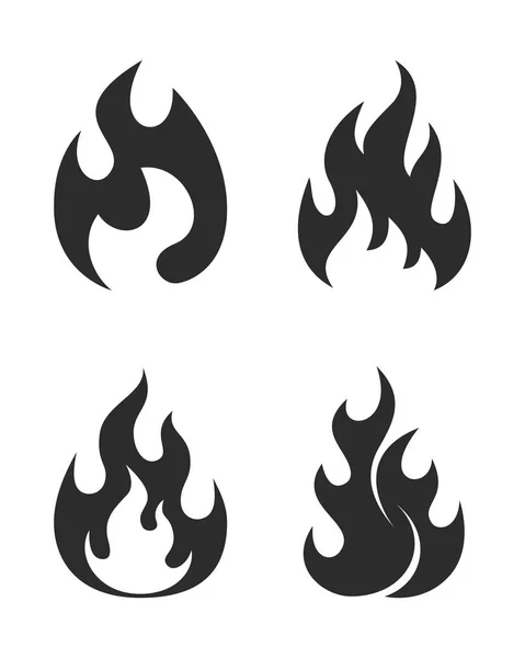 Establecer iconos de llamas — Vector de stock