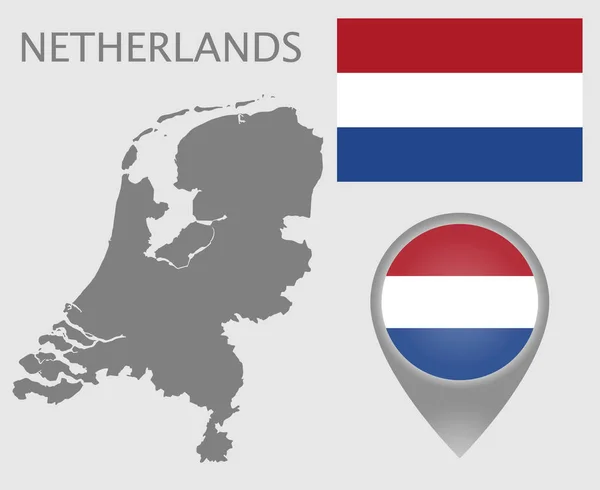 Niederlande leere Landkarte — Stockvektor