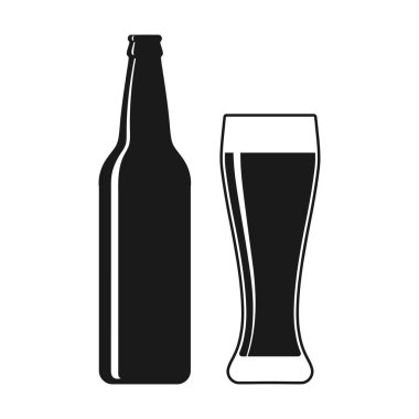 Bira şişesi ve cam.