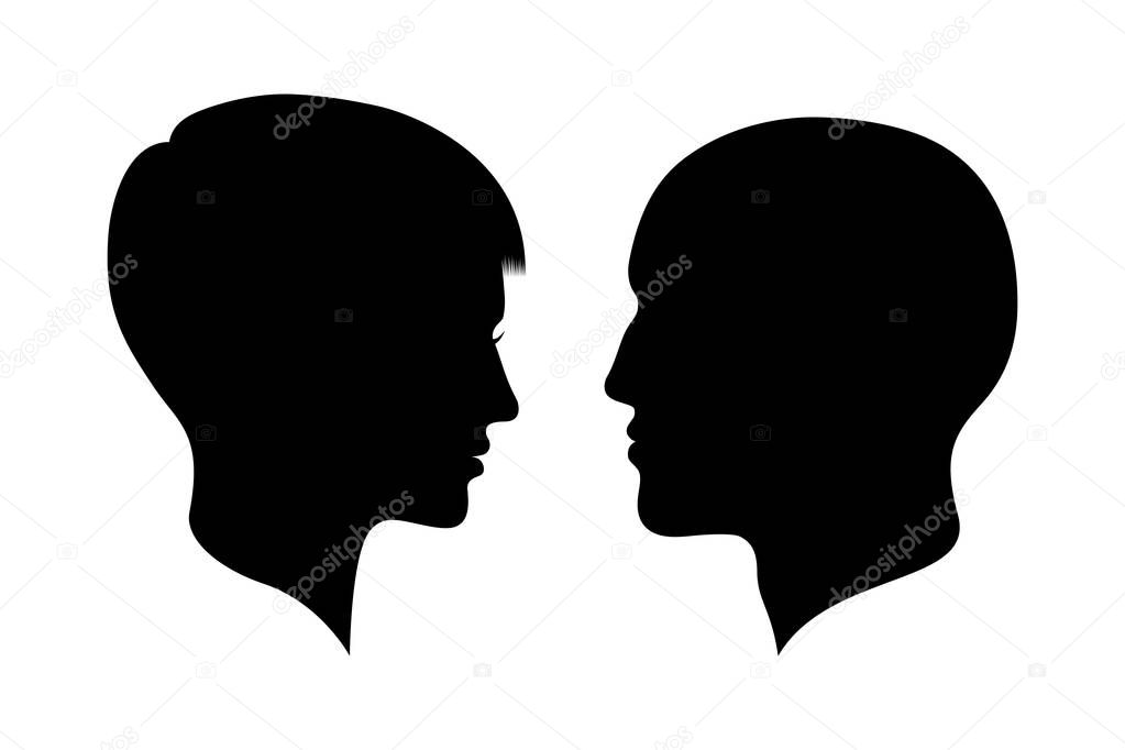 Man and woman heads