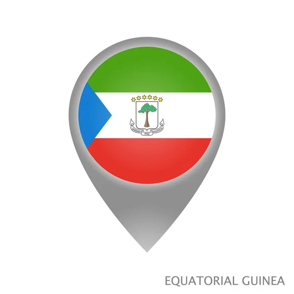 Puntero Mapa Con Bandera Guinea Ecuatorial Icono Puntero Colorido Para — Vector de stock