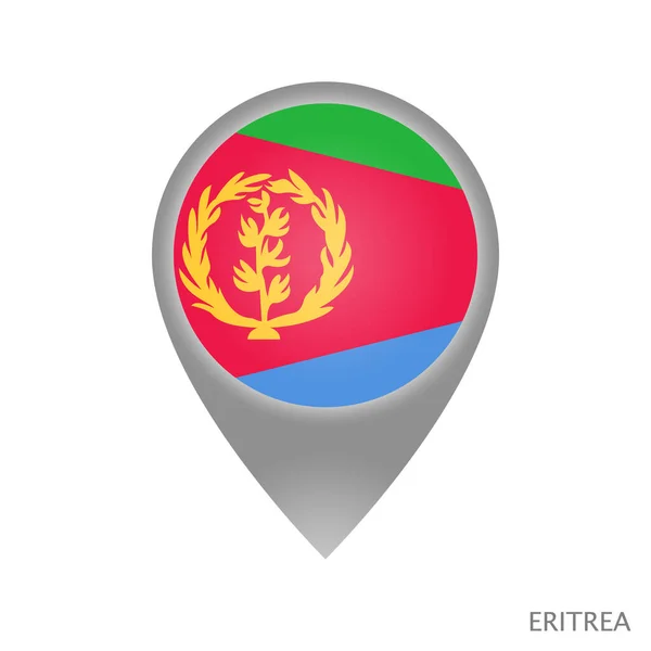 Mappa Puntatore Con Bandiera Dell Eritrea Icona Puntatore Colorato Mappa — Vettoriale Stock