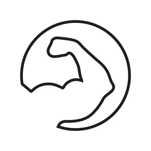 Silná Ruční Grafická Ikona Brawny Rukou Znamení Kruhu Izolované Bílém — Stockový vektor