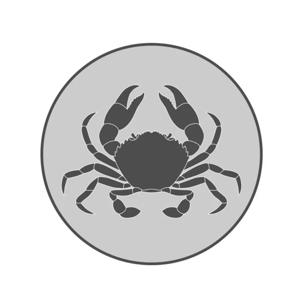 Крабовый Графический Значок Знак Морского Краба Круге Изолирован Белом Фоне — стоковый вектор