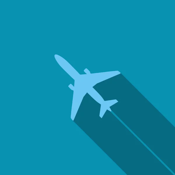 Flygplansgrafisk Ikon Flygplansskylt Isolerad Blå Grön Bakgrund Platt Stil Vektorillustration — Stock vektor
