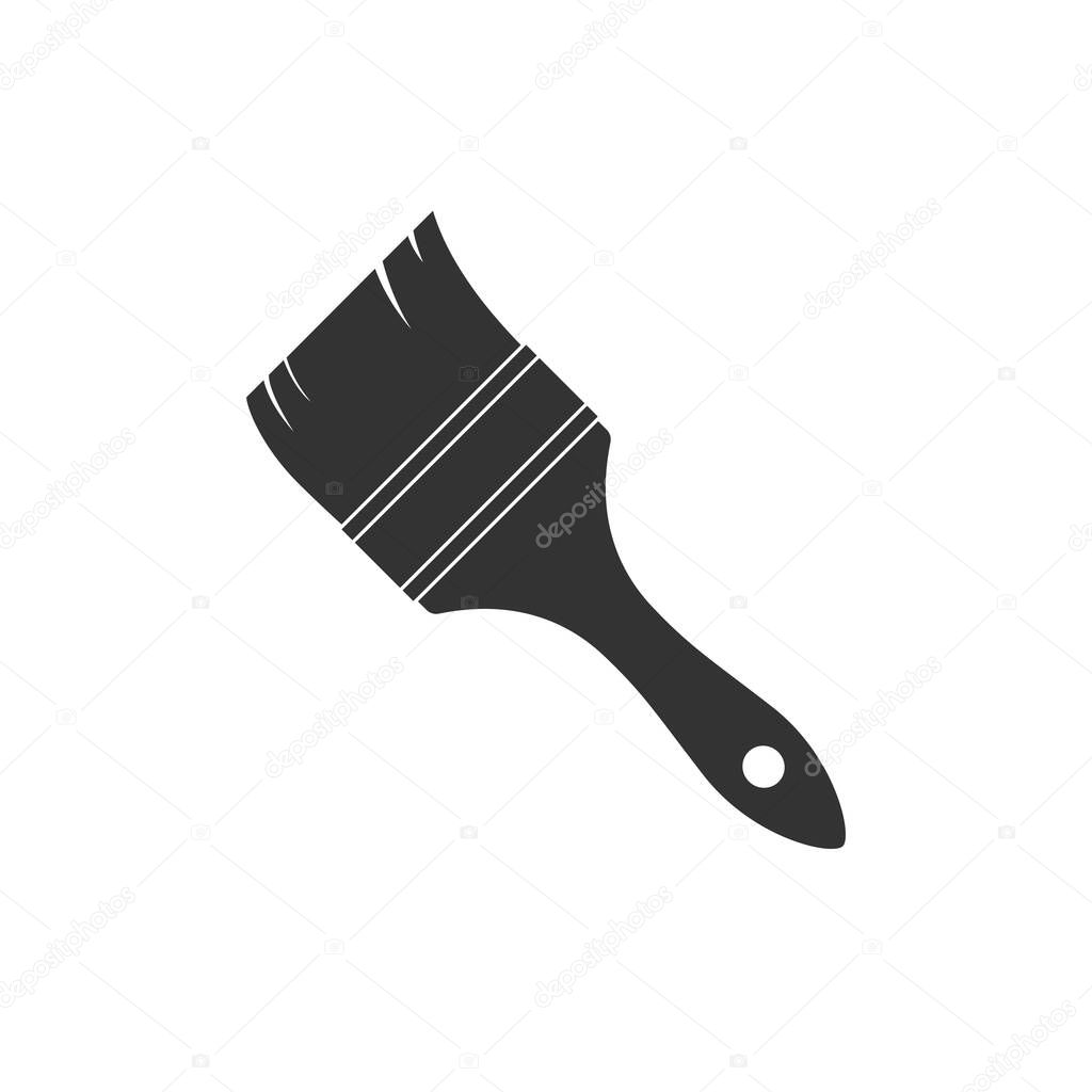 Paintbrush  graphic icon. Paintbrush sign isolated on white background. Working tool painter symbol. Vector illustration
