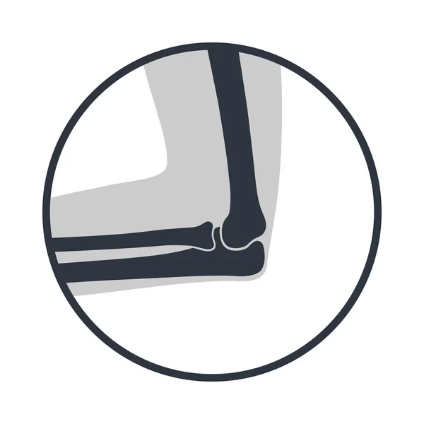 Icône Articulaire Coude Symbole Joint Coudée Humaine Dans Cercle Isolé — Image vectorielle