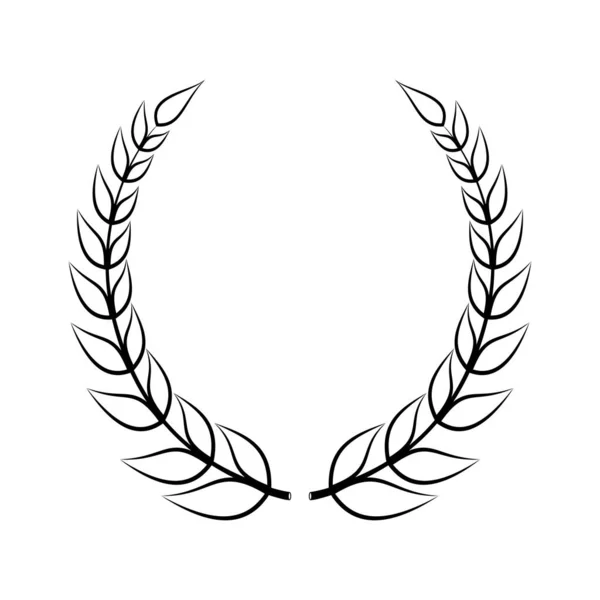 Icona Della Corona Alloro Emblema Realizzato Con Rami Alloro Alloro — Vettoriale Stock