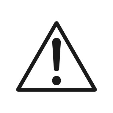 Dikkat işareti. Tehlike, uyarı, tehlike sembolü. Beyaz zemin üzerinde ünlem işareti olan izole bir üçgen. Vektör illüstrasyonu