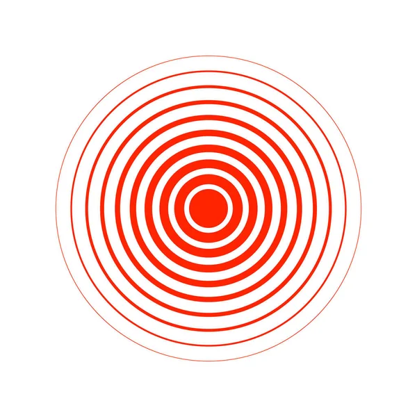 Röda Ringar Smärtsam Grafik Symbol Platser Och Tillväxt Fysisk Smärta — Stock vektor