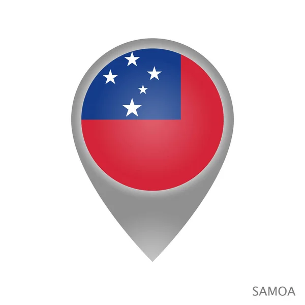 Mappa Puntatore Con Bandiera Samoa Mappa Puntatore Samoa Icona Isolata — Vettoriale Stock