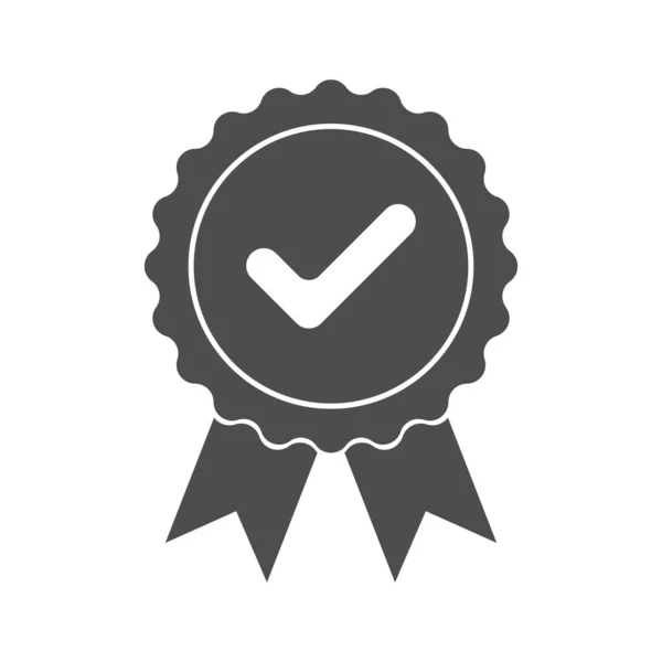 Goedgekeurd Certificering Pictogram Kwaliteitsproductieteken Match Symbool Bevestigend Teken Geïsoleerd Witte — Stockvector