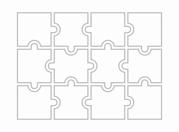 Doce Piezas Rompecabezas Blanco Puzzle Para Web Diseño Información Presentación — Archivo Imágenes Vectoriales