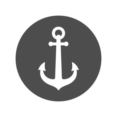 Geminin grafik simgesinin dayanağı. Beyaz arkaplanda izole edilmiş çemberin çapa işareti. Vektör illüstrasyonu