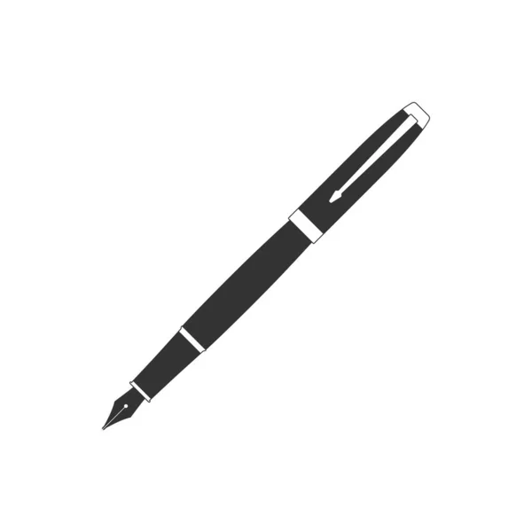 インクペンのグラフィックアイコン 白地に墨印を孤立させる 噴水のペンのシンボル ベクターイラスト — ストックベクタ