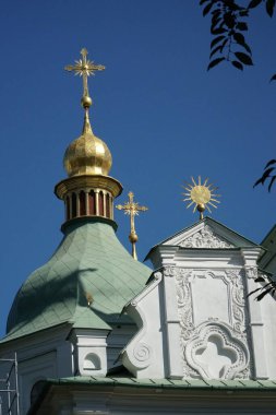 Kiev 'in merkezindeki Hıristiyan Katedrali. Ukrayna 'nın turistik merkezleri.   
